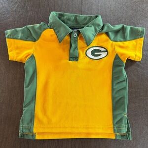 NFL Green Bay Packers Kids Polo Shirt - Green and Gold Sz 18M